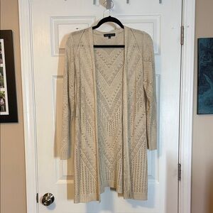 Elegant Cream Open-Front Cardigan